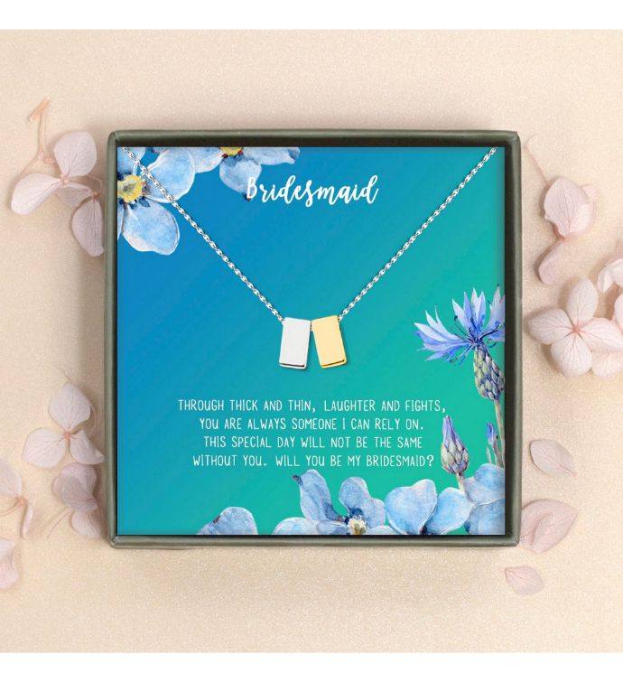 undefined | Bridesmaid Eternity Cube Wedding Gift Necklace